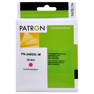 Картридж сумісний Canon PGI-2400M XL (9275B001) 1300 арк, пурпуровий Patron (PN-2400XL-M) Картридж сумісний Canon PGI-2400M XL (9275B001) 1300 арк, пурпуровий Patron (PN-2400XL-M)