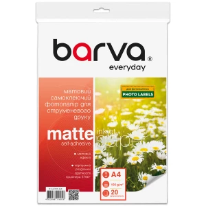 Фотопапір матовий самоклеючий 105 г/м2, A4, 20 арк Everyday Barva (IP-ALE105-268) Фотопапір матовий самоклеючий 105 г/м2, A4, 20 арк Everyday Barva (IP-ALE105-268)