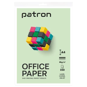Папір офісний A4, 80 г/м2, 250 арк, Клас С, Office paper Patron (PN-PU-003-2) Папір офісний A4, 80 г/м2, 250 арк, Клас С, Office paper Patron (PN-PU-003-2)