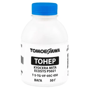 Тонер Kyocera Mita Ecosys P5021 флакон, 50 г, блакитний Tomoegawa (TSM-VF-05C-050) Тонер Kyocera Mita Ecosys P5021 флакон, 50 г, блакитний Tomoegawa (TSM-VF-05C-050)
