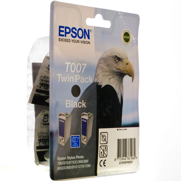 Комплект картриджів T007402 чорний, 2 шт Epson (C13T00740210) - Фото 1 