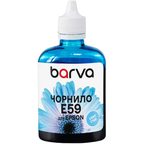 Чорнило для Epson T0595/T6035/T1575 спеціальне 100 мл, водорозчинне, світло-блакитне Barva (E059-451) - Фото 1 