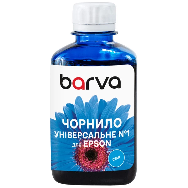 Чорнило для Epson універсальне №1 180 г, водорозчинне, блакитне Barva (EU1-452) - Фото 1 