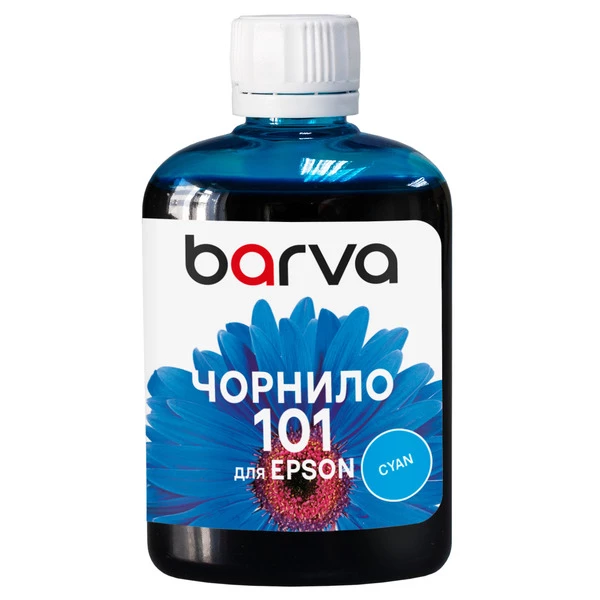 Чорнило для Epson 101 C спеціальне 100 мл, водорозчинне, блакитне Barva (E101-559) - Фото 1 