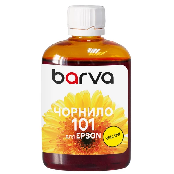 Чорнило для Epson 101 Y спеціальне 100 мл, водорозчинне, жовте Barva (E101-601) - Фото 1 
