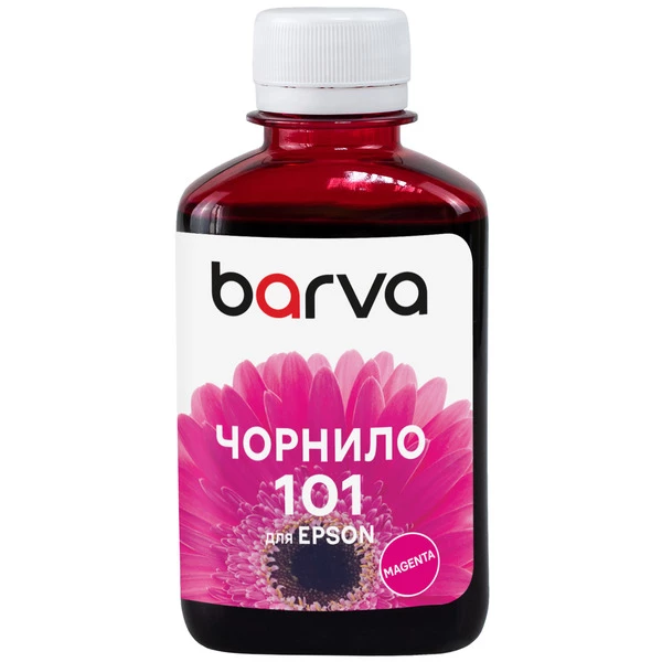Чорнило для Epson 101 M спеціальне 180 мл, водорозчинне, пурпурове Barva (E101-605) - Фото 1 