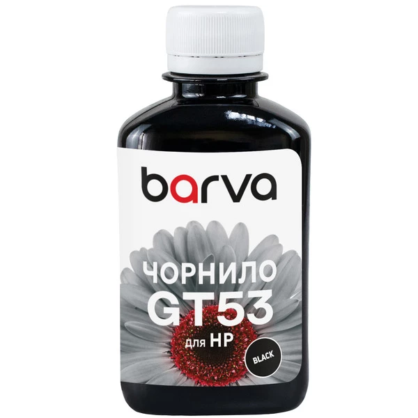Чорнило для HP GT53 K спеціальне 180 мл, пігментне, чорне Barva (HGT53-739) - Фото 1 