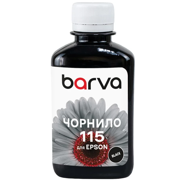 Чорнило для Epson 115 BК спеціальне 180 мл, пігментне, чорне Barva (E115-871) - Фото 1 