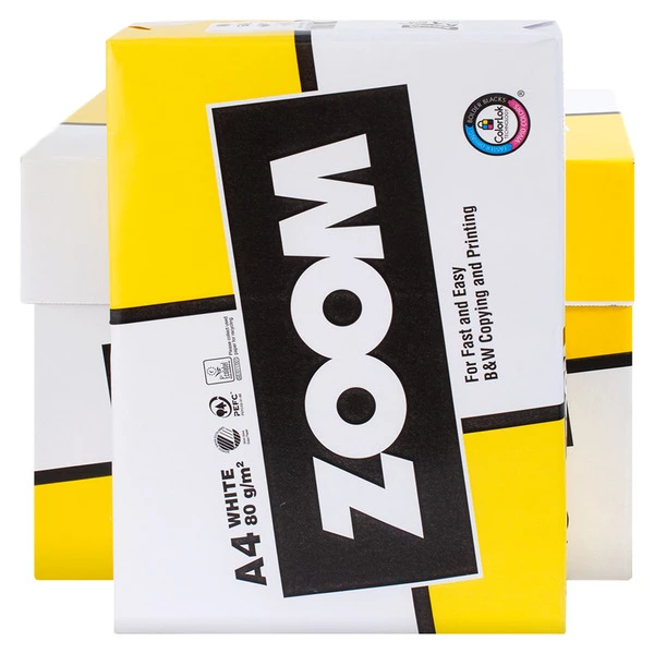 Папір офісний A4, 80г/м, 5 пачок по 500 арк, Клас С, Zoom Storaenso (ZOOM-A4-500-5)