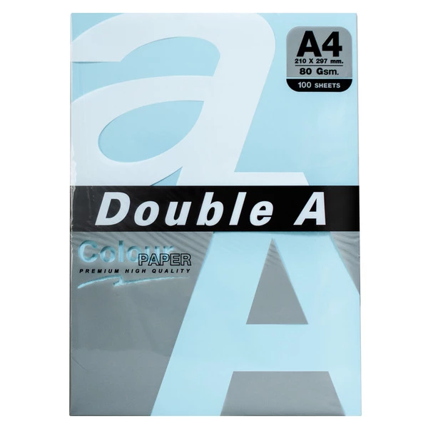 Папір офісний кольоровий А4, 80 г/м2, 100 арк, 5 кольорів Rainbow 3 Pastel Double A (151308) - Фото 1 