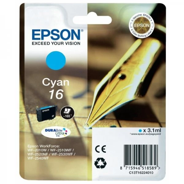 Картридж №16 голубой Epson (C13T16224010)