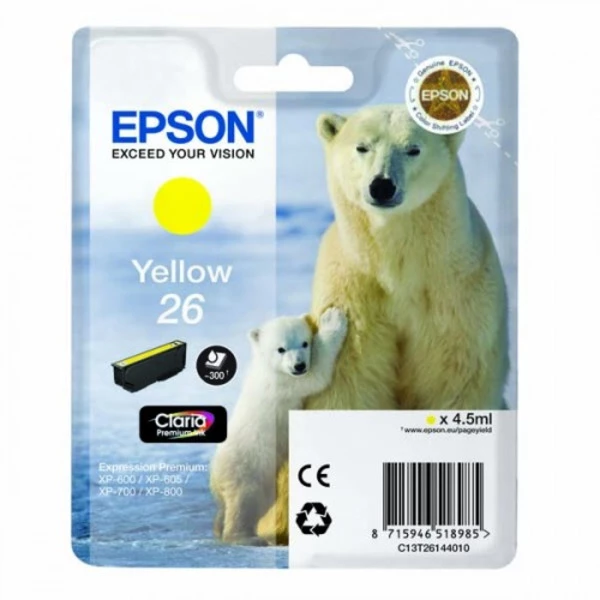 Картридж №26 жовтий Epson (C13T26144010)