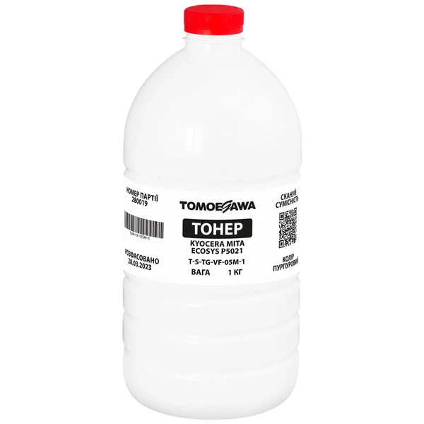 Тонер Kyocera Mita Ecosys P5021 флакон, 1 кг, пурпурный Tomoegawa (TSM-VF-05M-1)