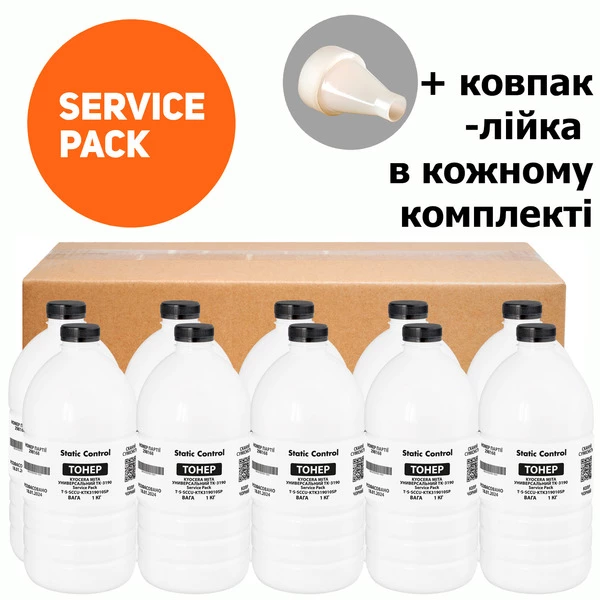 Тонер Kyocera Mita універсальний TK-3190 Service Pack, флакон 10x1 кг SCC (TSM-KYTK3190-10SP)