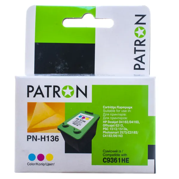 Картридж сумісний HP 136 (C9361HE) 220 арк, триколірний Patron (PN-H136) - Фото 4