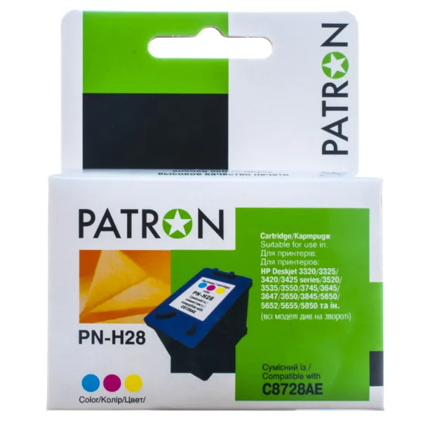 Картридж сумісний HP 28 (C8728AE) 240 арк, триколірний Patron (PN-H28) - Фото 2