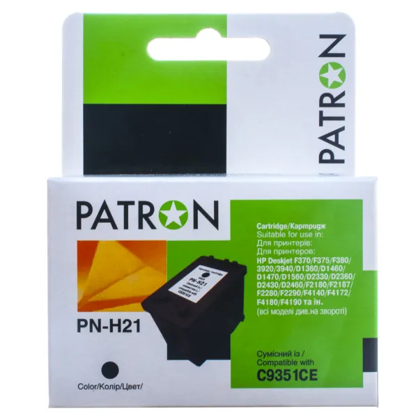 Картридж сумісний HP 21XL (C9351AE/C9351CE) 475 арк, чорний Patron (PN-H21) - Фото 6