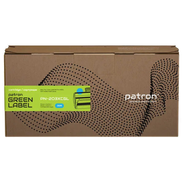 Картридж сумісний HP 203X (CF541X) блакитний Green Label Patron (PN-203XCGL) - Фото 2