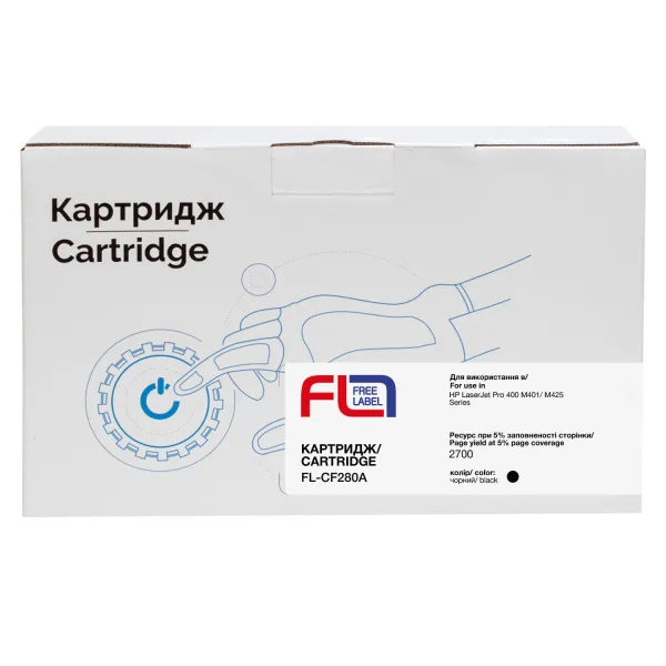 Картридж совместимый HP 80X (CF280X) Free Label (FL-CF280X) - Фото 2