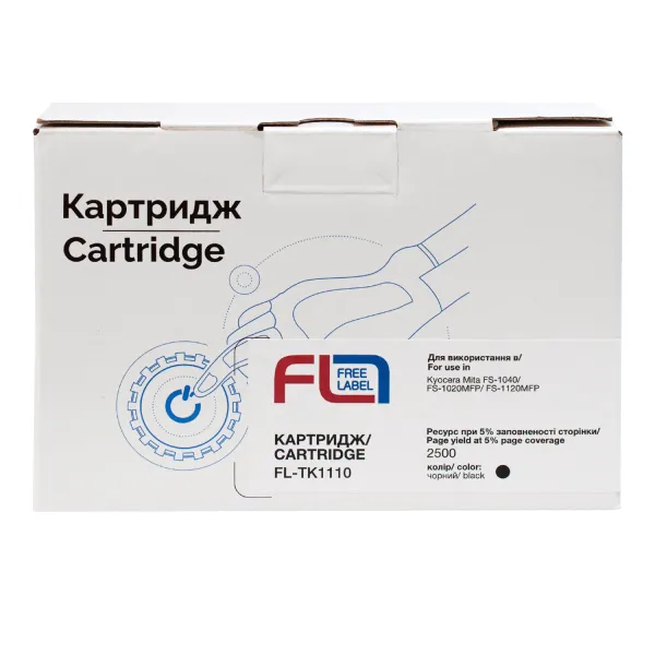 Тонер-картридж совместимый Kyocera Mita TK-1110 Free Label (FL-TK1110) - Фото 2