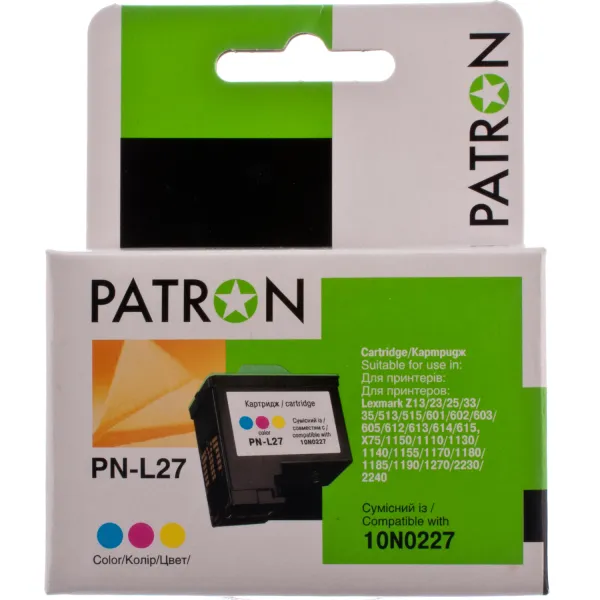 Картридж сумісний Lexmark 27 (10N0227) 140 арк, триколірний Patron (PN-L27) - Фото 6