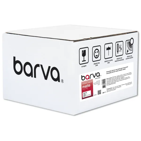 Фотобумага матовая двусторонняя 220 г/м2, 10x15 см, 500 л Everyday Barva (IP-BE220-386)