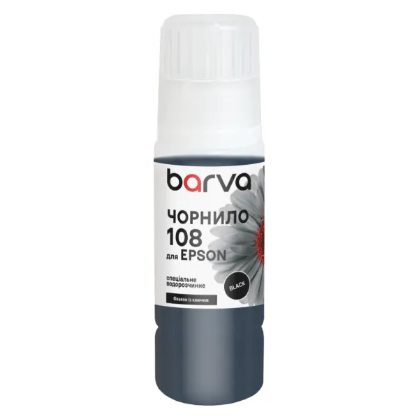 Чорнило для Epson 108 BК спеціальне 70 мл, OneKey, водорозчинне, чорне Barva (E108-948e)