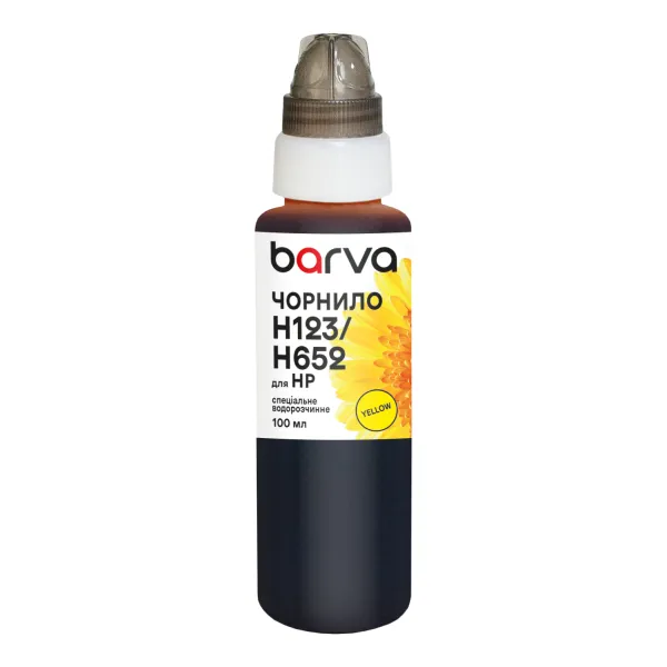 Чорнило для HP 46/123/651/652 спеціальне 100 мл, водорозчинне, жовте Barva (H652-534e)
