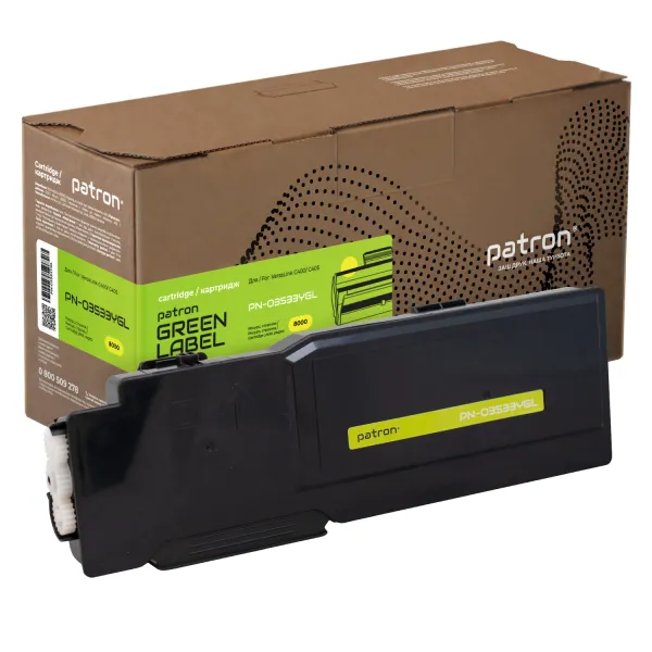 Тонер-картридж совместимый XER 106R03533 Green Label, желтый Patron (PN-03533YGL)
