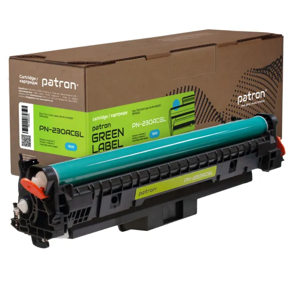 Картридж сумісний HP 230A (W2301A), Green Label, блакитний Patron (PN-230ACGL)