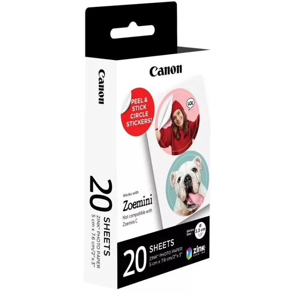 Бумага ZINK 1.3" в виде круглых наклейок, 20 л. Canon(4967C003) - Фото 6