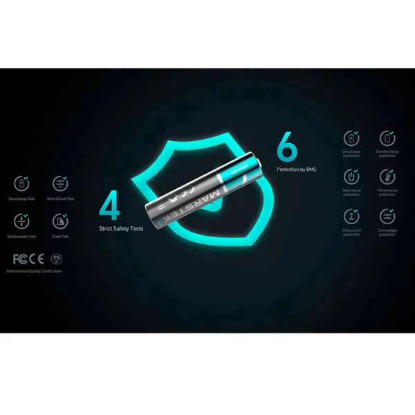 Аккумулятор AA 3700 мВтч, 1,5 В, зарядный порт USB Type-C, 4 шт, с кабелем, Marstek (5070C) - Фото 11