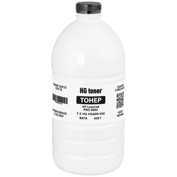 Тонер HP LaserJet Pro 4003 флакон, 450 г HG toner (TSM-HG609-450)