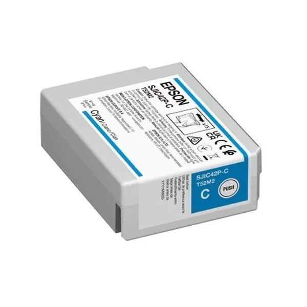 Картридж SJIC42P ColorWorks C4000e голубой Epson (C13T52M240)