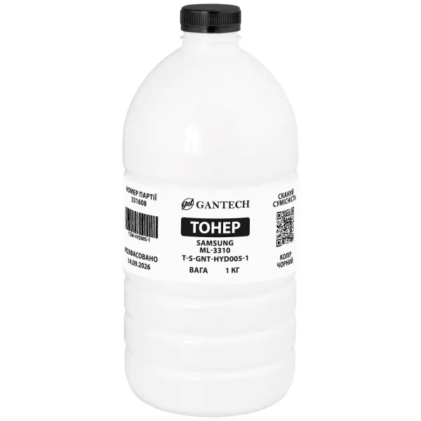 Тонер Samsung ML-3310 флакон, 1 кг GNT toner (TSM-HYD005-1)