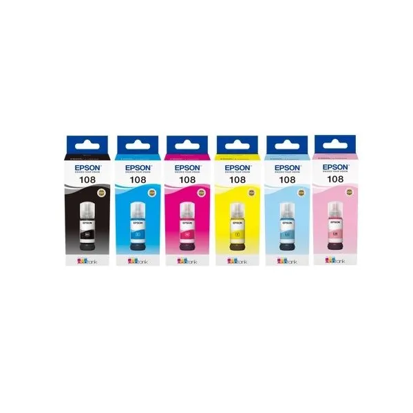 Комплект чернил 108 B/C/M/Y/LC/LM (6 x 70мл) Epson (SET108)