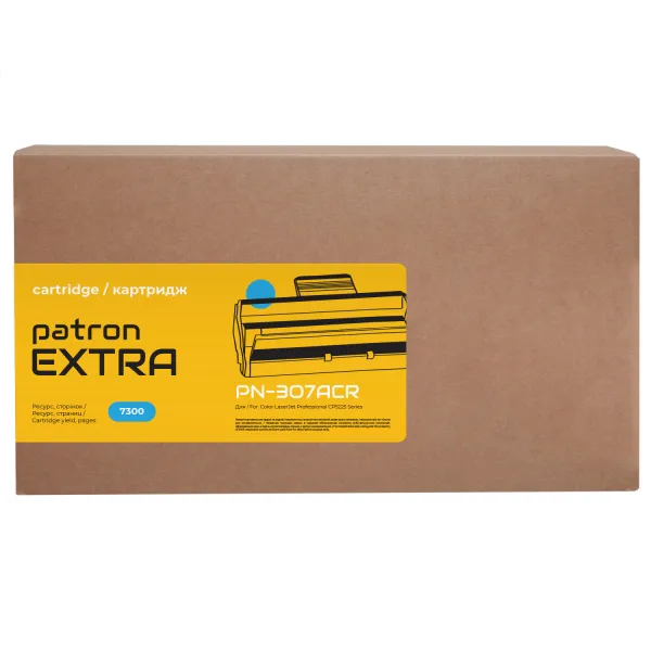 Картридж совместимый HP 307A (CE741A) голубой Extra Patron (PN-307ACR) - Фото 3