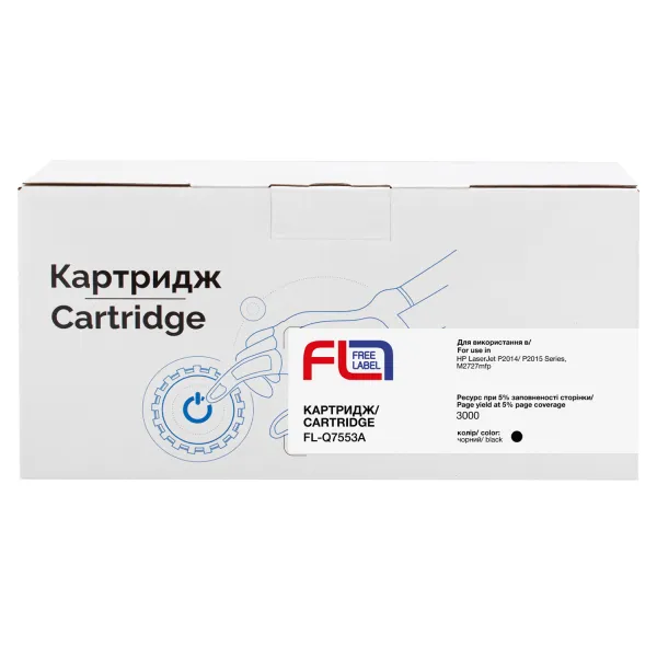 Картридж совместимый HP 53A (Q7553A) Free Label (FL-Q7553A) - Фото 2